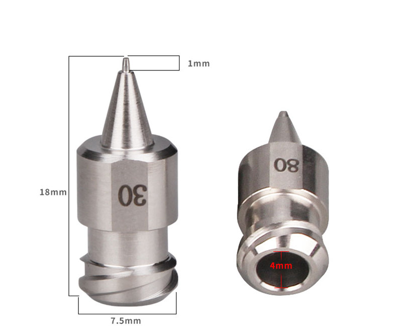 Stainless steel luer lock tapered nozzle